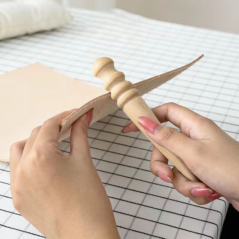 Leather Work Organiser - 1PC Wood Leather Solid Wood Round