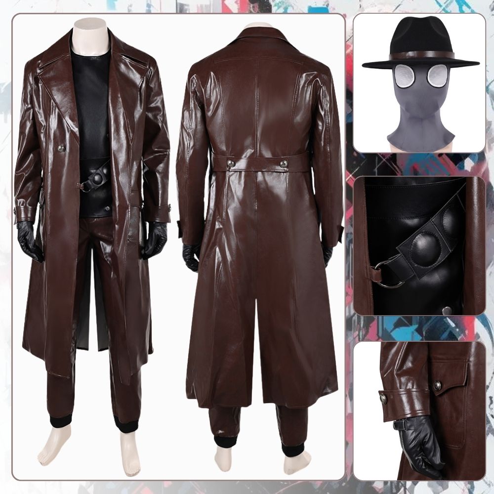 Leather Work Jacket - Noir Spider Cosplay Costume Leather Jacket