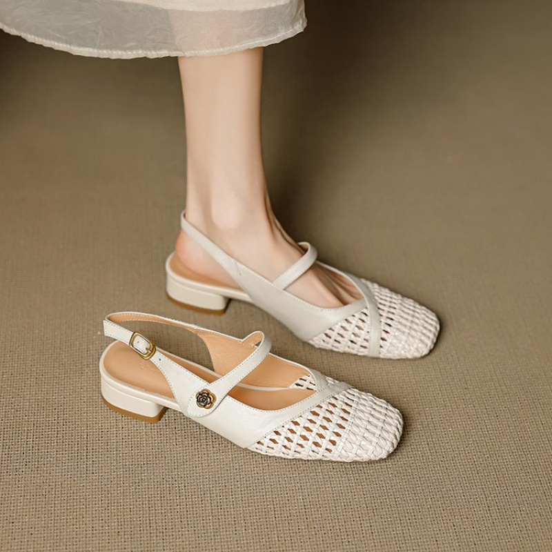 Women's Closed Toe Sandals Wov - Leather Work Flats Women 리뷰 및 가격