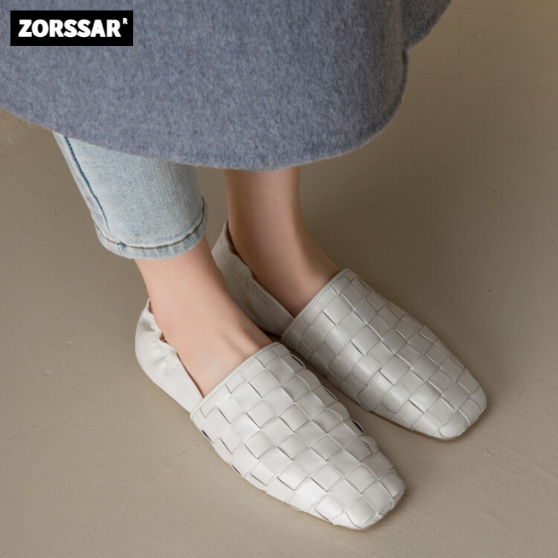 Women Flats Ballet Shoes White - Leather Work Flats Women 리뷰 및 가격
