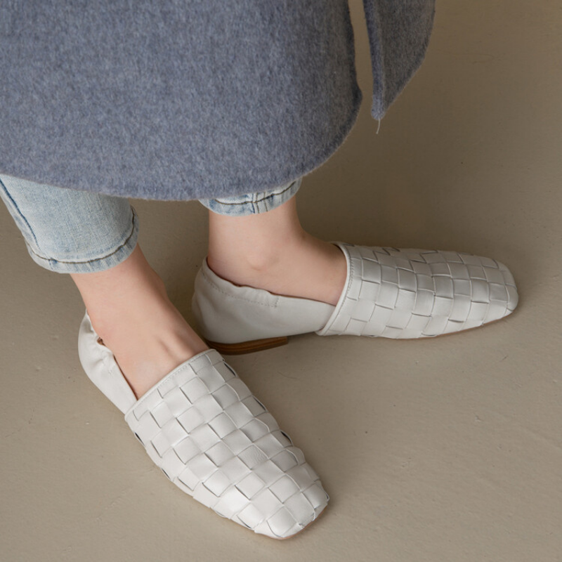 Women Flats Ballet Shoes White - Leather Work Flats Women 리뷰 및 가격