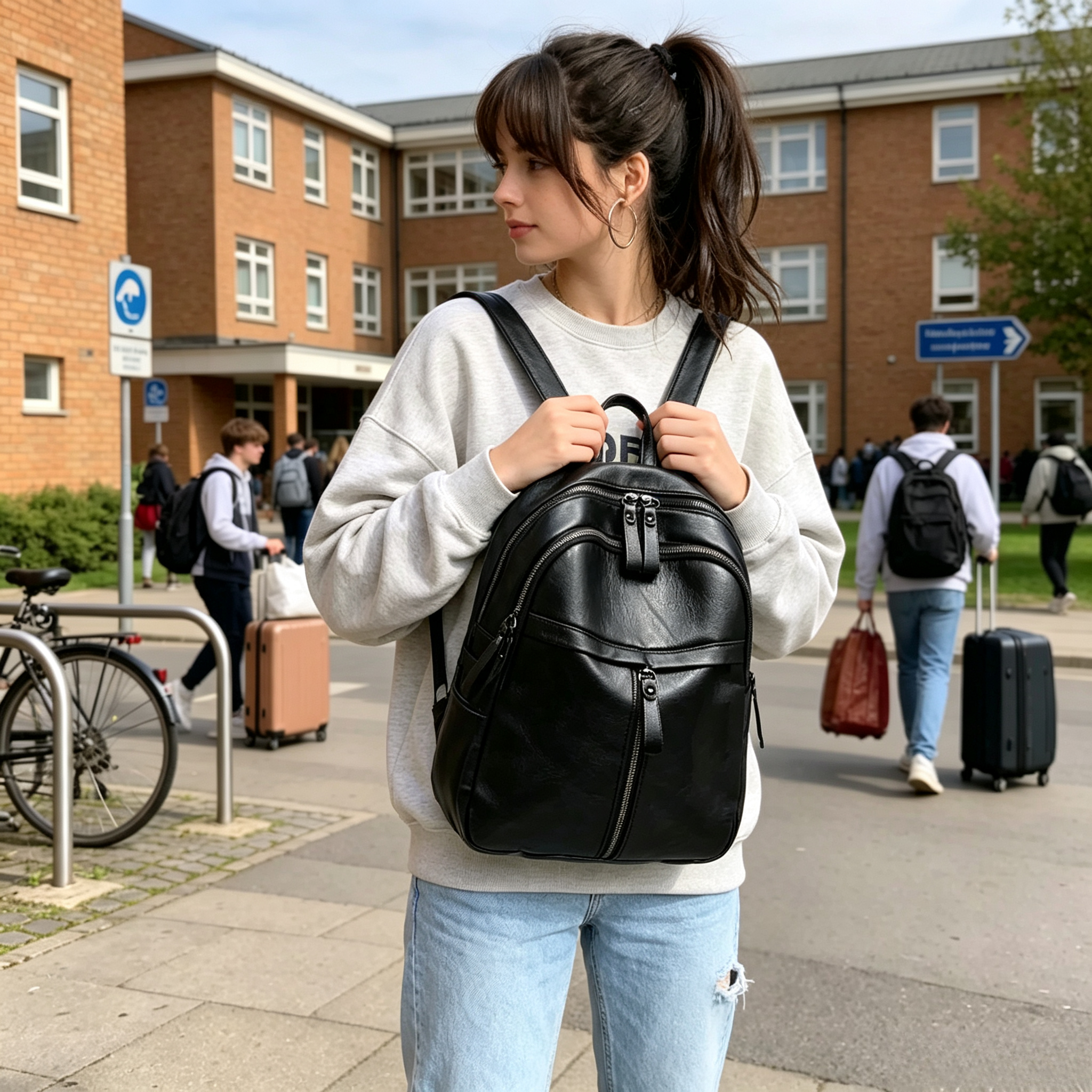 Fashion Women Leather Backpack - Leather Work Rucksack 리뷰 및 가격