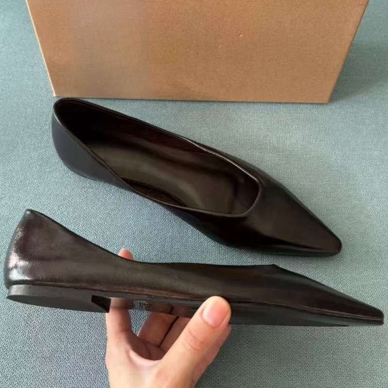 2025 Autumn Pointed Toe Office - Leather Work Flats Women 리뷰 및 가격