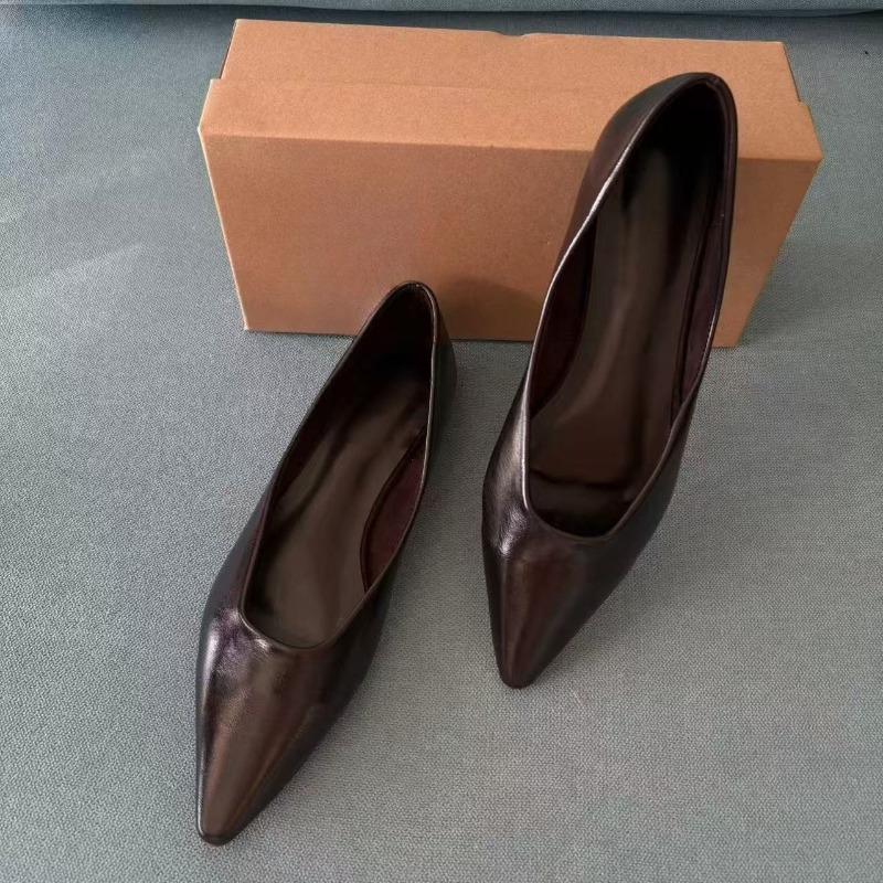 2025 Autumn Pointed Toe Office - Leather Work Flats Women 리뷰 및 가격