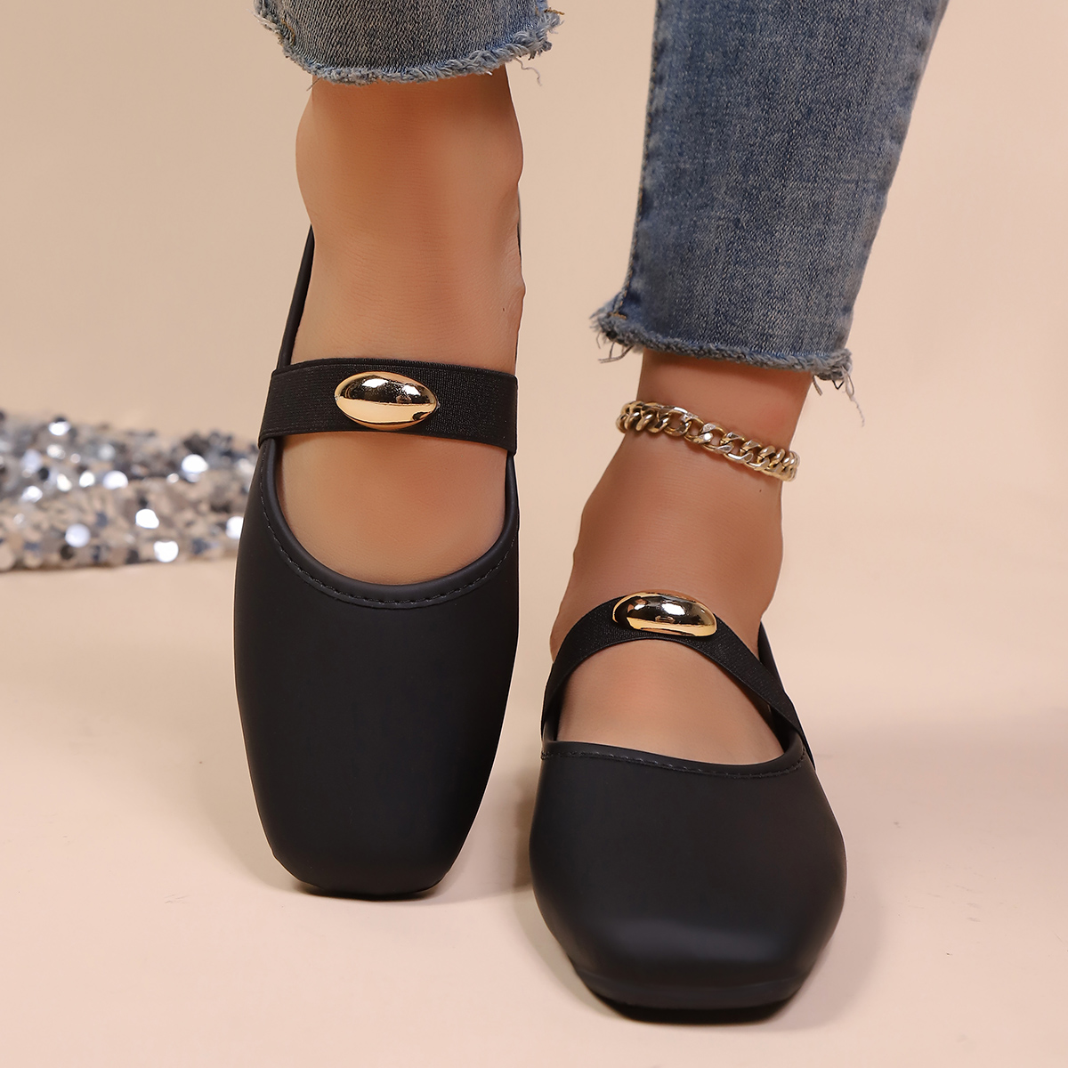 Minimalist Solid Color Mary Ja - Leather Work Flats Women 리뷰 및 가격