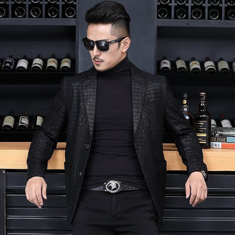 Autumn Business Men Sheepskin  - Leather Work Jacket 리뷰 및 가격