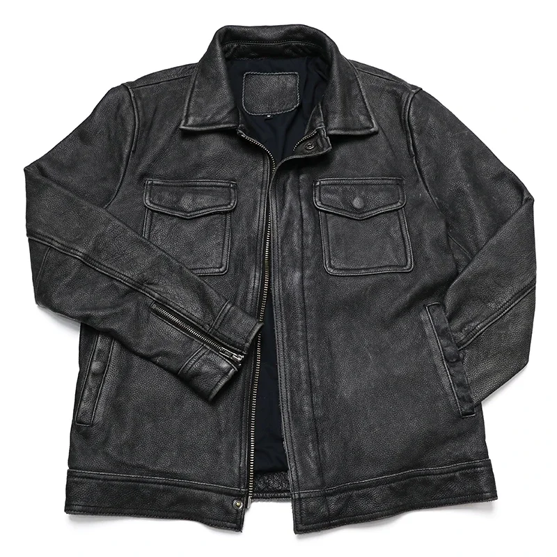Classical Red Brown Vintage Ge - Leather Work Jacket 리뷰 및 가격