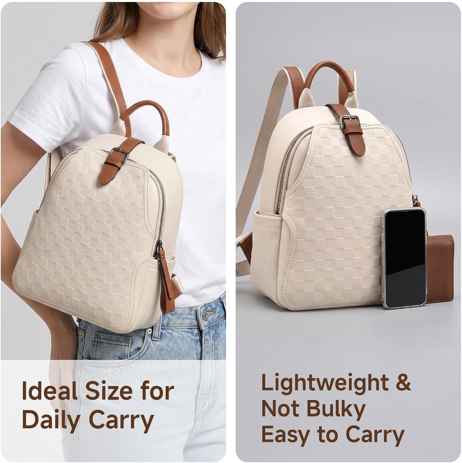Small Backpack Purse for Women - Leather Work Rucksack 리뷰 및 가격