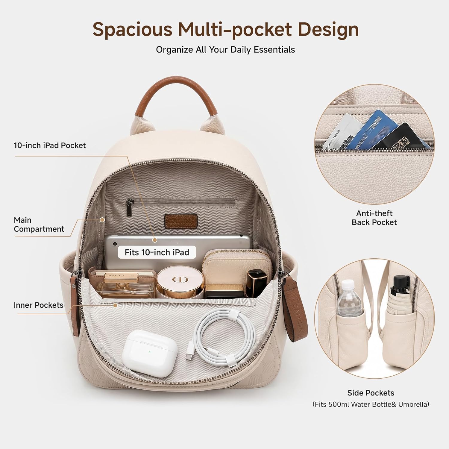 Small Backpack Purse for Women - Leather Work Rucksack 리뷰 및 가격