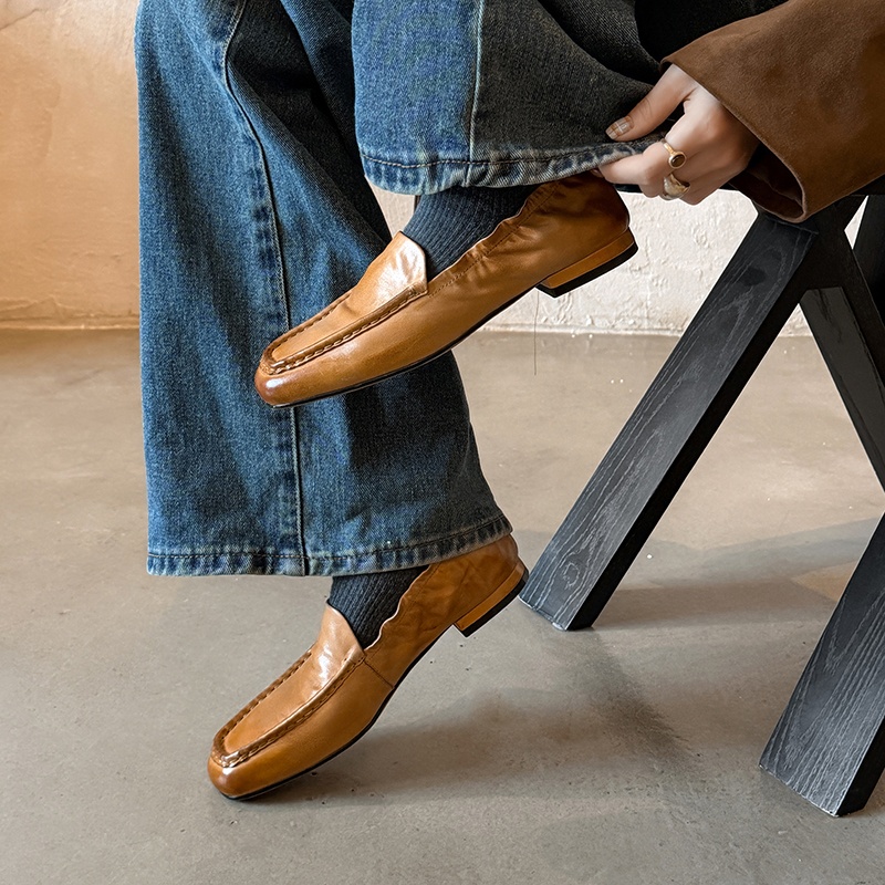 Women Classic Style Simple Sho - Leather Work Flats Women 리뷰 및 가격