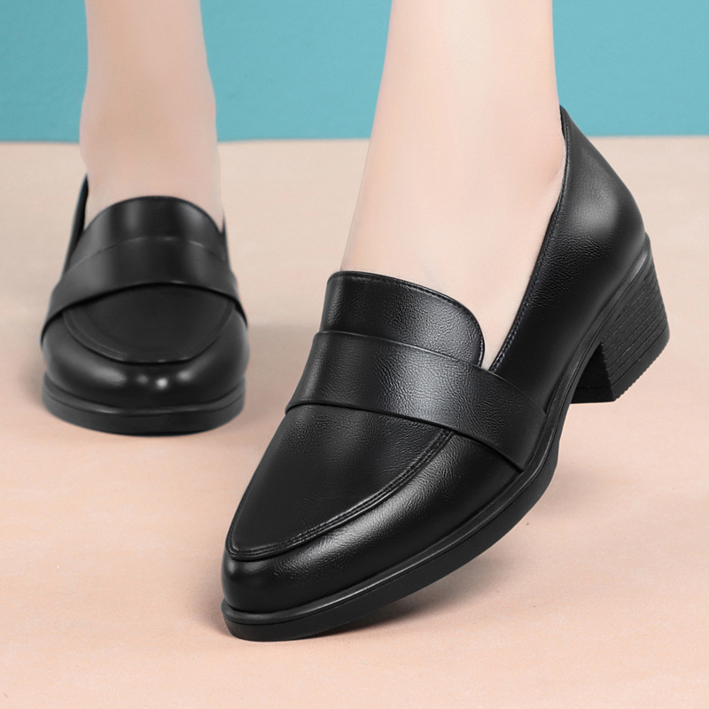 British Style Shallow Pointed  - Leather Work Flats Women 리뷰 및 가격