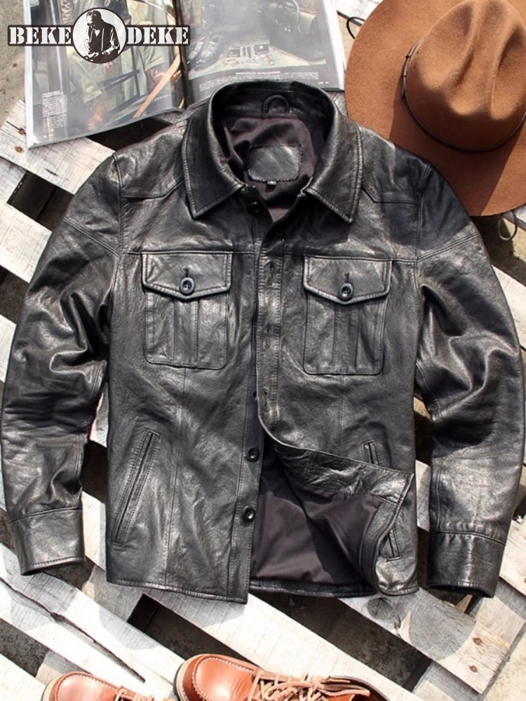 Punk Mens Genuine Leather Jack - Leather Work Jacket 리뷰 및 가격
