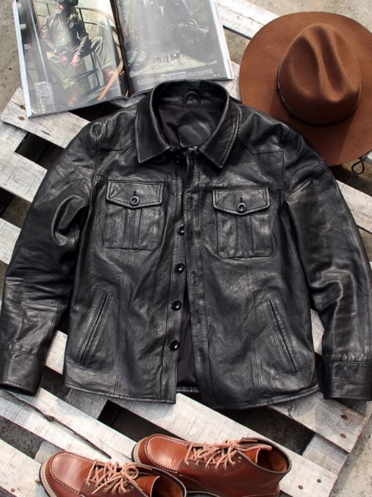 Punk Mens Genuine Leather Jack - Leather Work Jacket 리뷰 및 가격