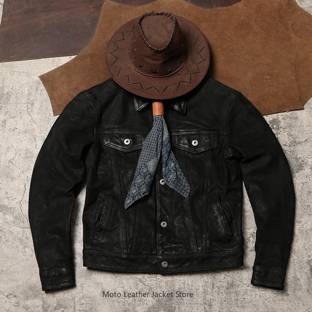 Retro High Waist Denim Workwea - Leather Work Jacket 리뷰 및 가격