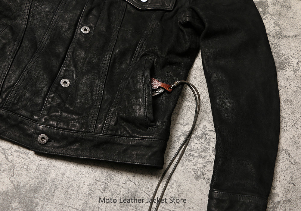 Retro High Waist Denim Workwea - Leather Work Jacket 리뷰 및 가격