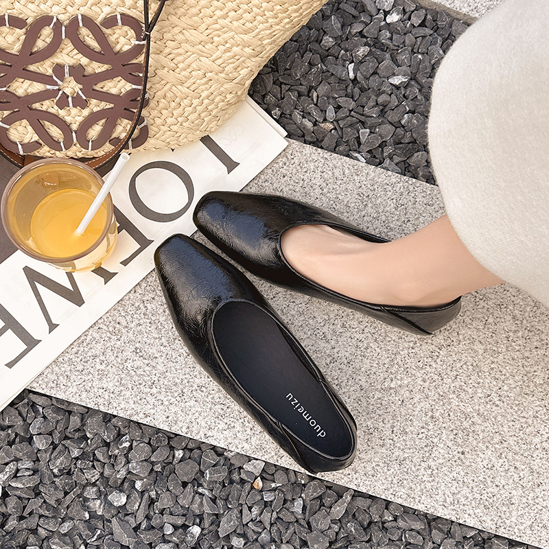 Women Ladies Square Toe Metall - Leather Work Flats Women 리뷰 및 가격