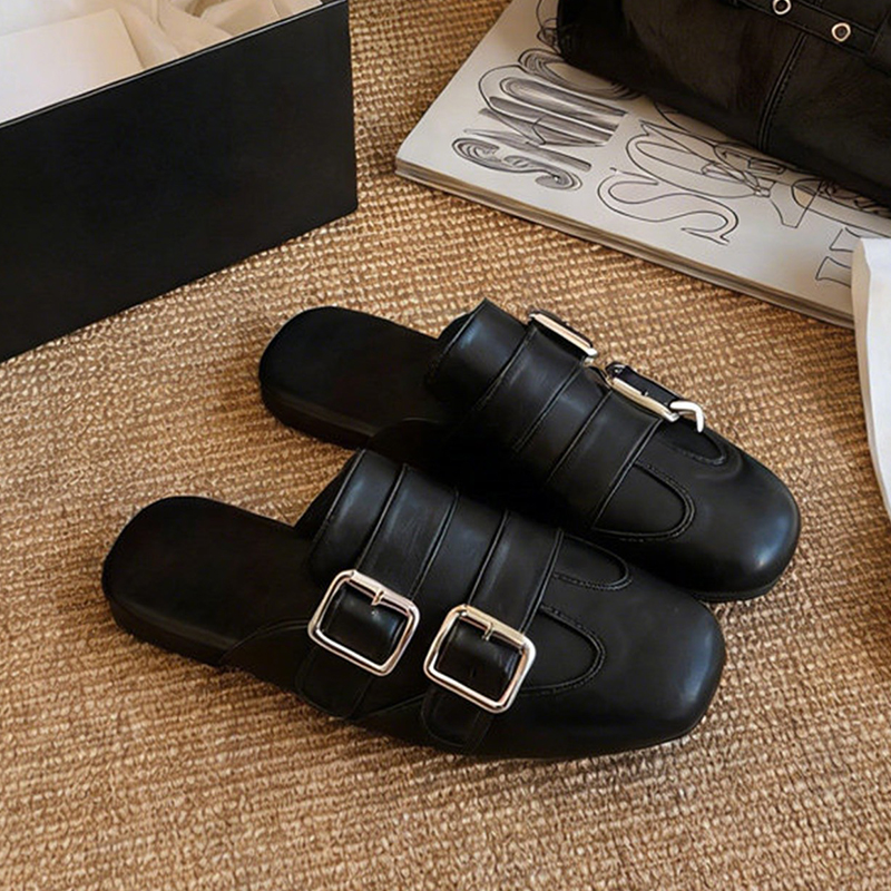 Women Mules Shoes Flats Slippe - Leather Work Flats Women 리뷰 및 가격