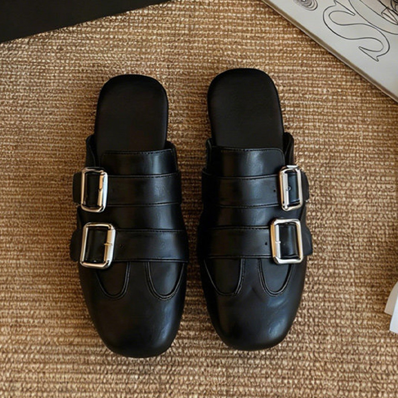 Women Mules Shoes Flats Slippe - Leather Work Flats Women 리뷰 및 가격