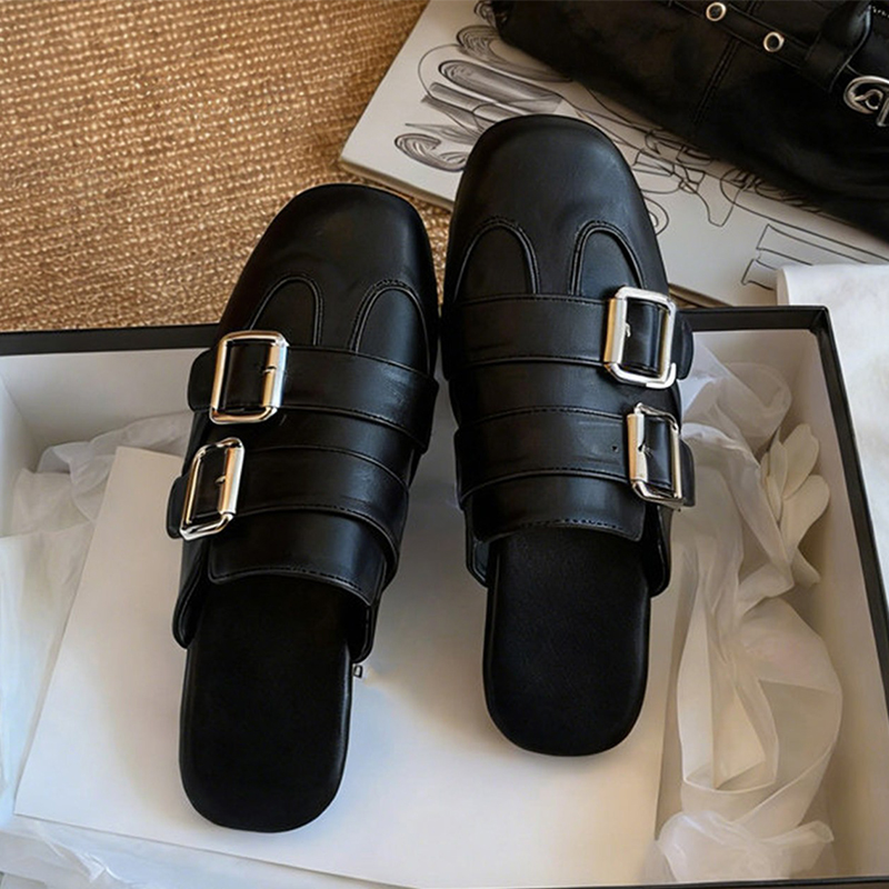 Women Mules Shoes Flats Slippe - Leather Work Flats Women 리뷰 및 가격