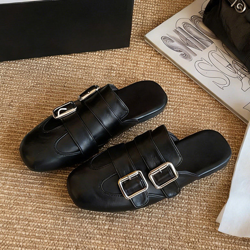 Women Mules Shoes Flats Slippe - Leather Work Flats Women 리뷰 및 가격