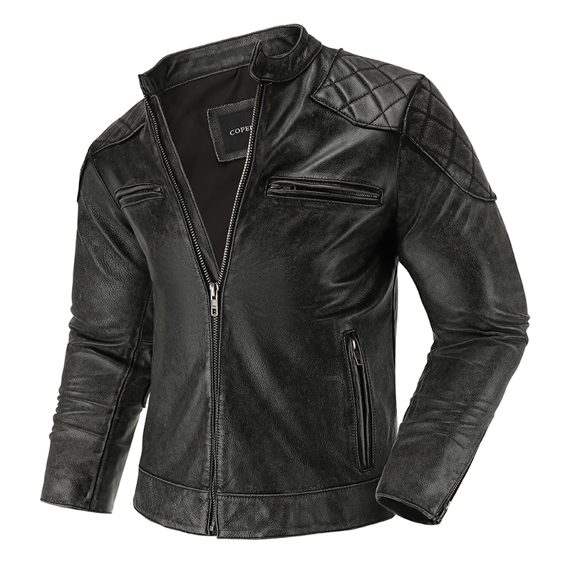 Retro Leather Jacket Motorcycl - Leather Work Jacket 리뷰 및 가격