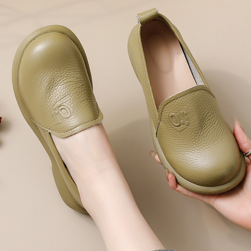 2025 Genuine Leather Loafers W - Leather Work Flats Women 리뷰 및 가격